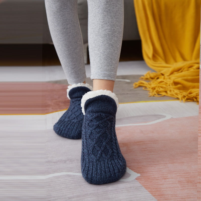 Samtige, gewebte Indoor-Socken Hausschuhe
