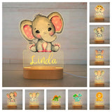 Personalisierte Lampe 💡 im Dinosaurier/ Elefant- oder Löwe Design für Dein Kind