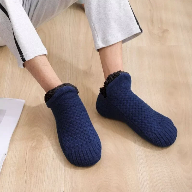 Samtige, gewebte Indoor-Socken Hausschuhe